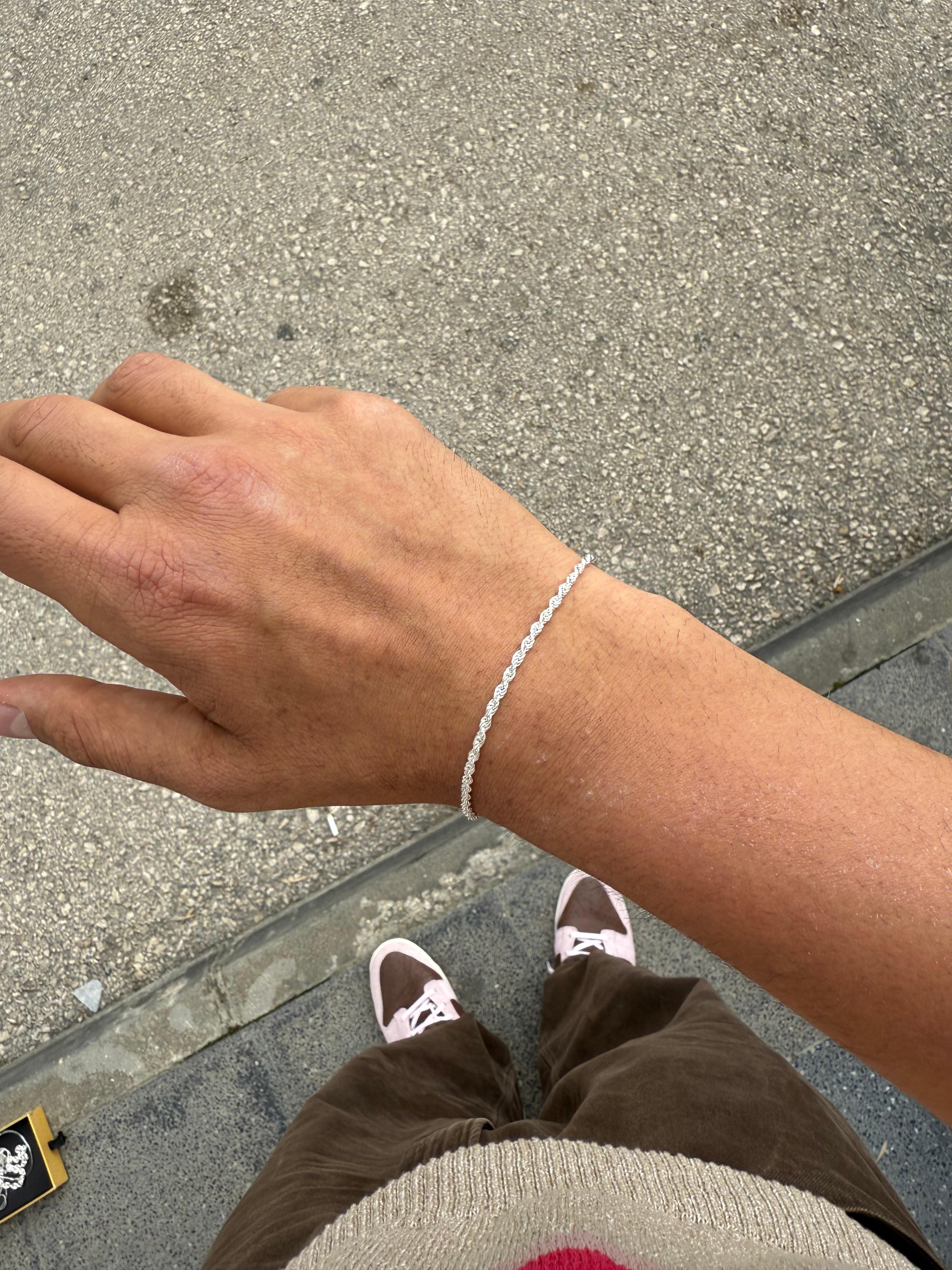 925 Silver 3mm Rope Bracelet