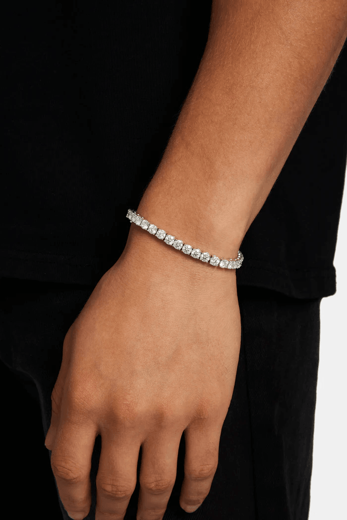 5mm White Gold Plated Tennis Bracelet