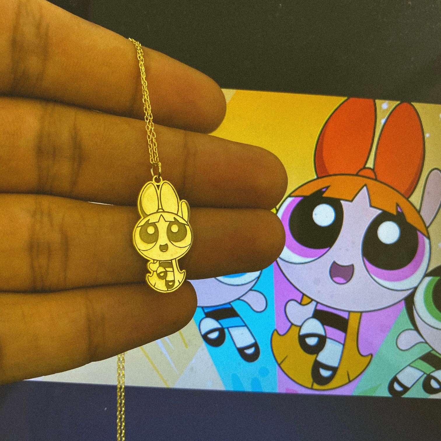 925 Sterling Silver Gold Plated Powerpuff Girls ''Blossom''