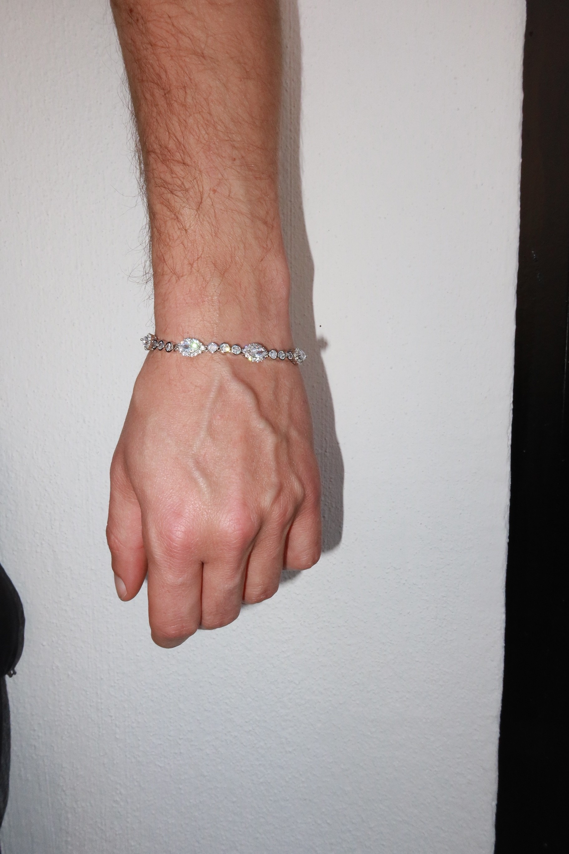 6mm White Gold Plated Oval Tennis Bracelet