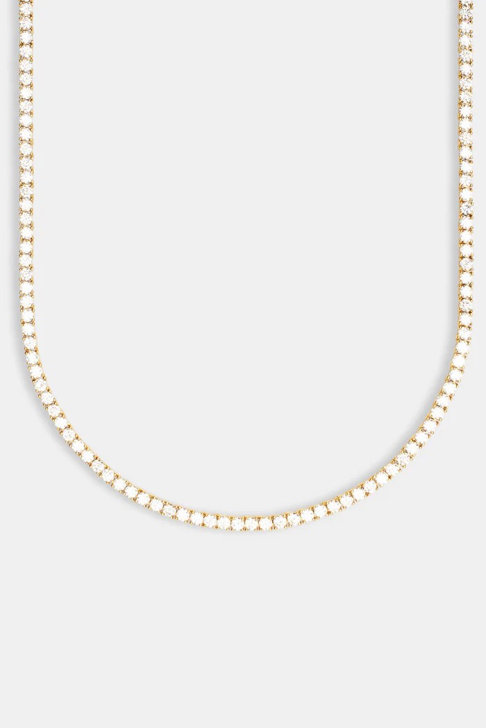 3mm White Gold Plated Tennis Chain