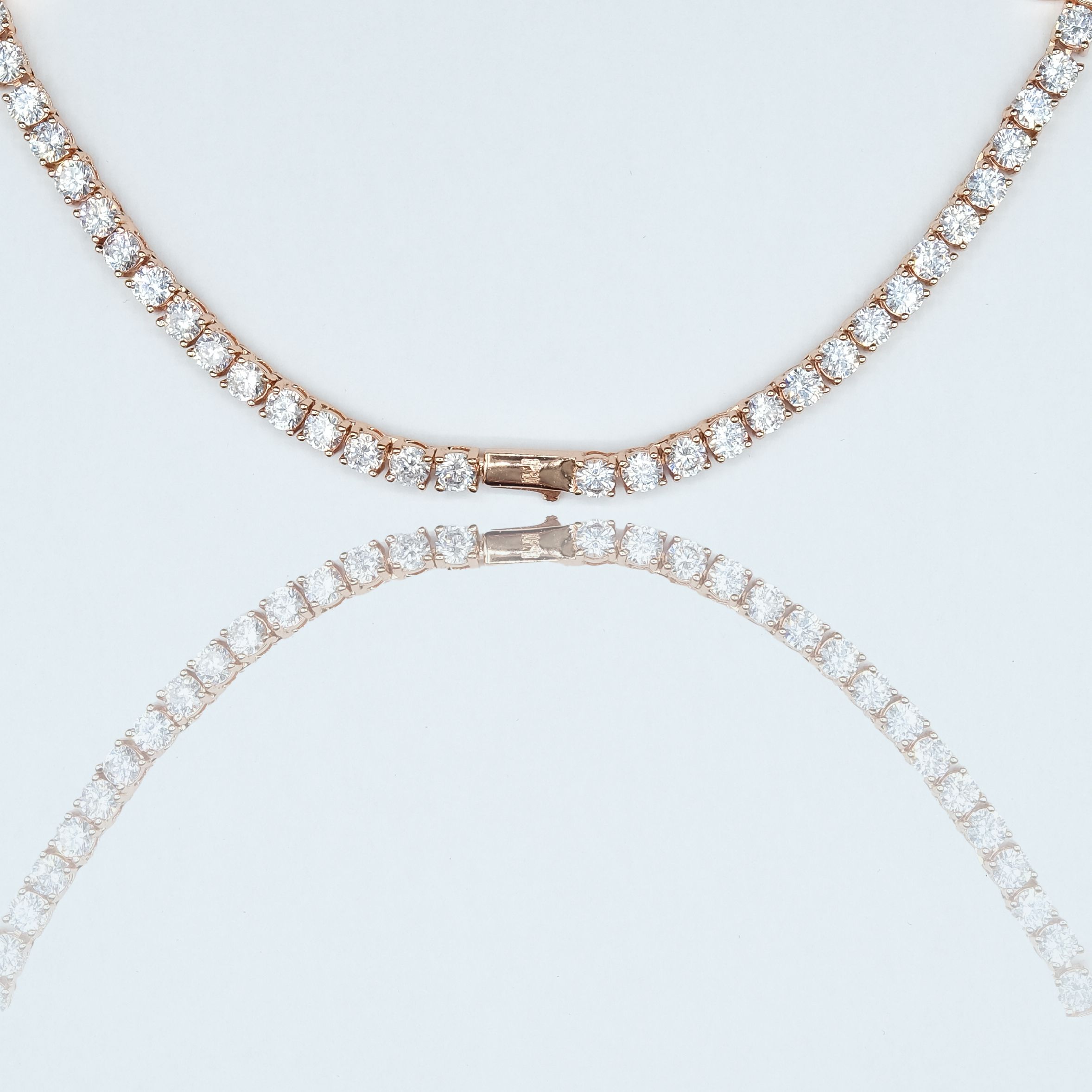 Rose Gold Butterfly Tennis Chain
