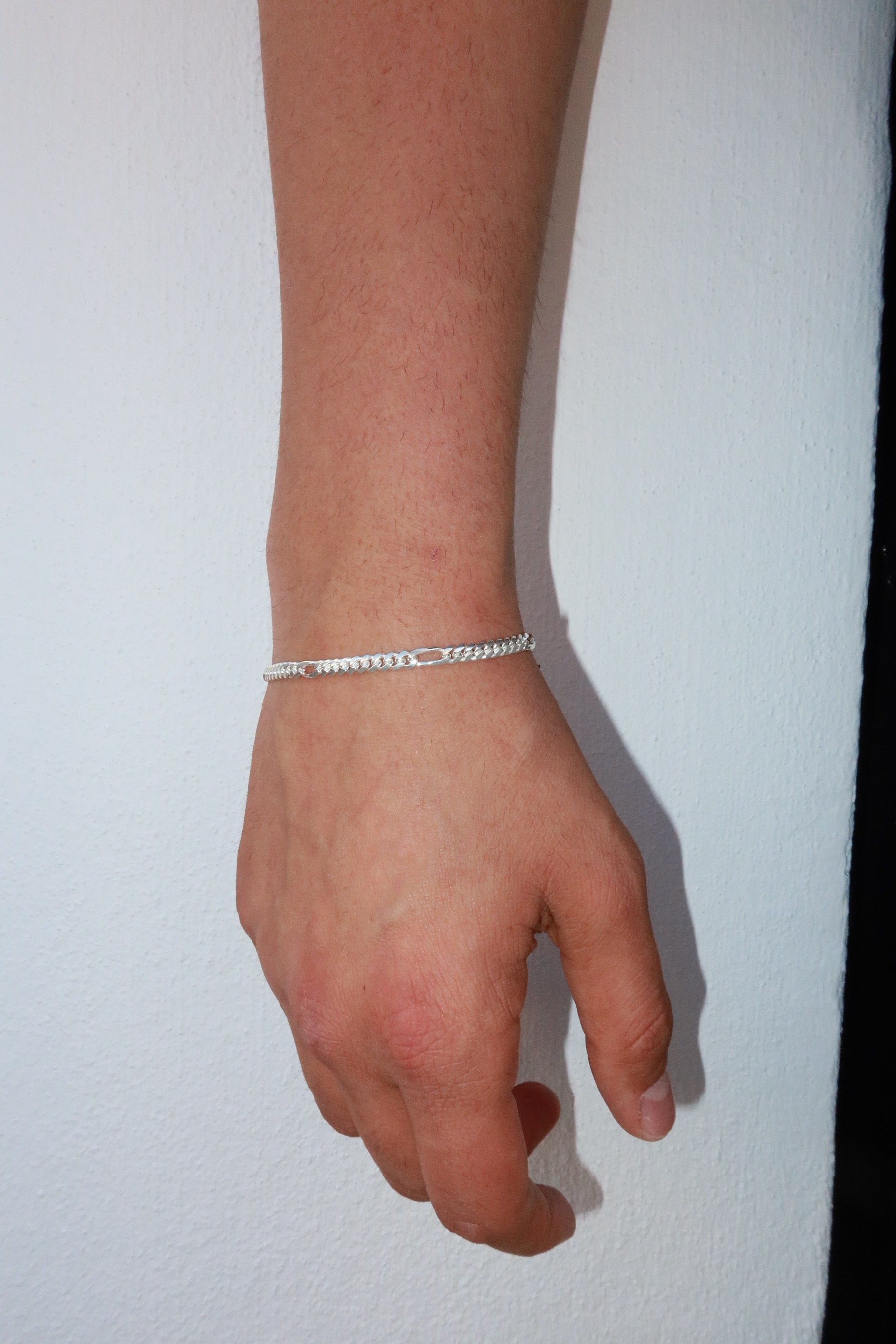 925 Silver 3mm Figaro  v2 Bracelet