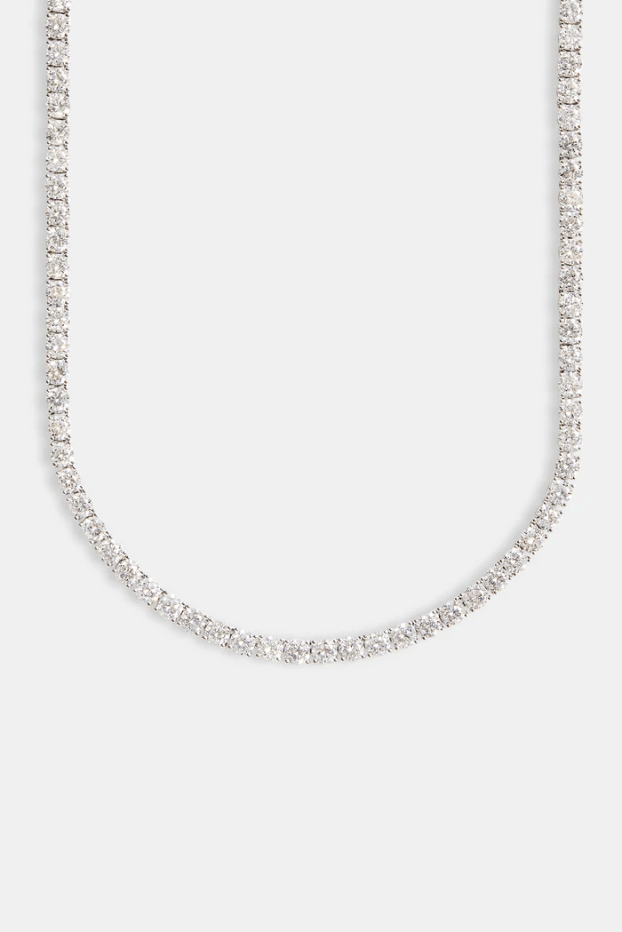 5mm White Gold Plated Tennis Chain