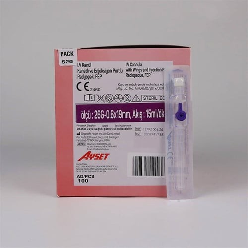 AYSET MOR İNTRAKET IV KANÜL ANJİYOKAT BRANÜL 26G 100'LÜ