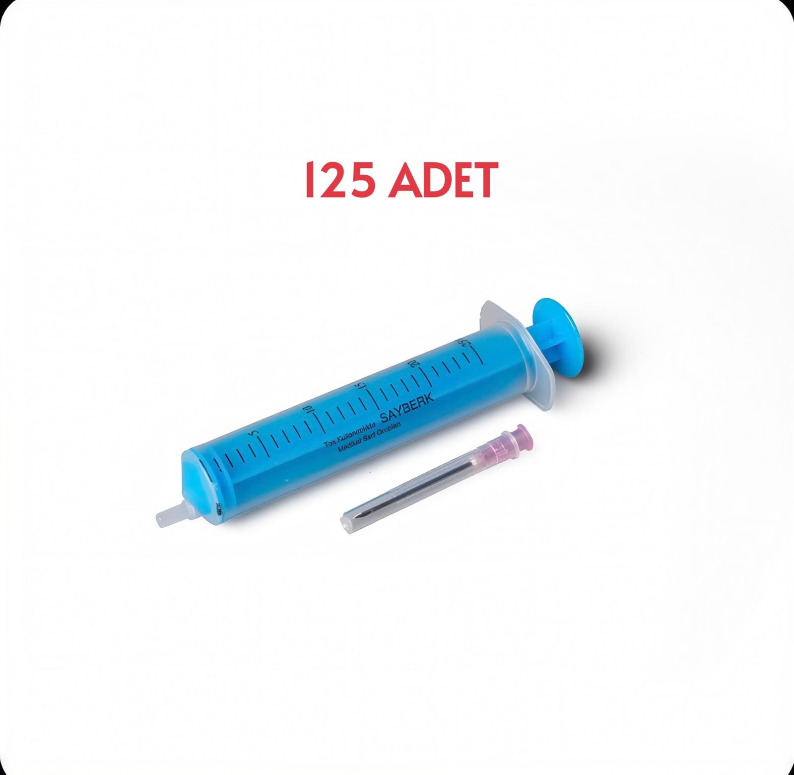 SAYBERK 20 CC ( 25 CC  ML) 2P CONTASIZ PEMBE UÇLU ENJEKTÖR 125 ADET
