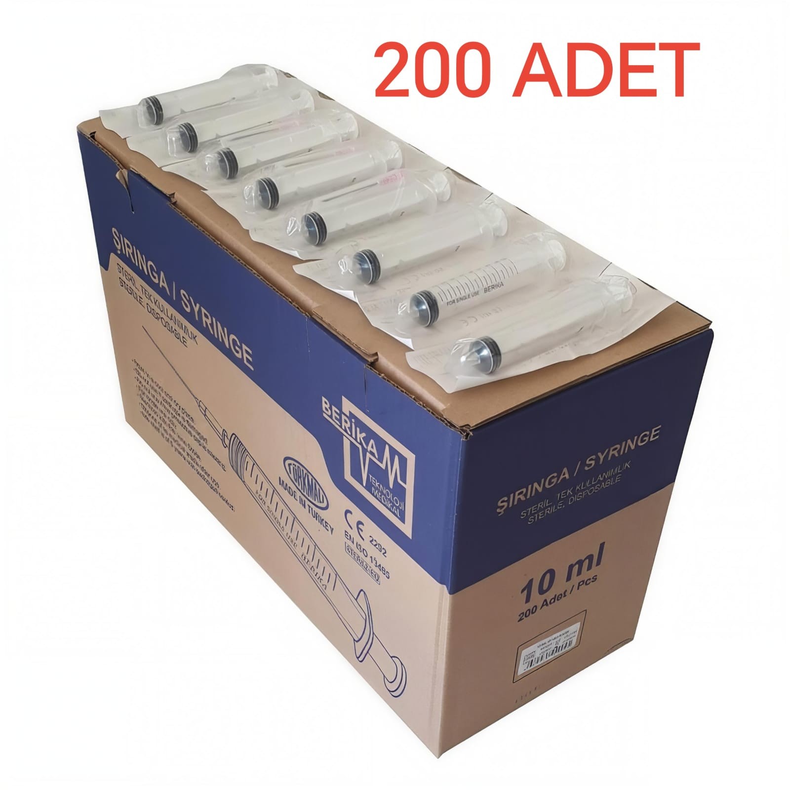 BERİKA 10 CC (ML) 3P PEMBE UÇLU 18G ENJEKTÖR 200 ADET