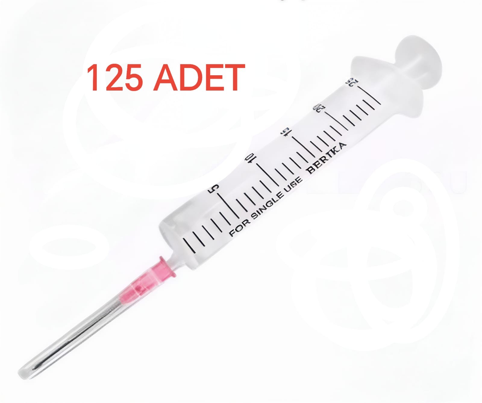 BERİKA 20 CC ( 25 CC ML ) 2P CONTASIZ PEMBE UÇLU ENJEKTÖR 125 ADET