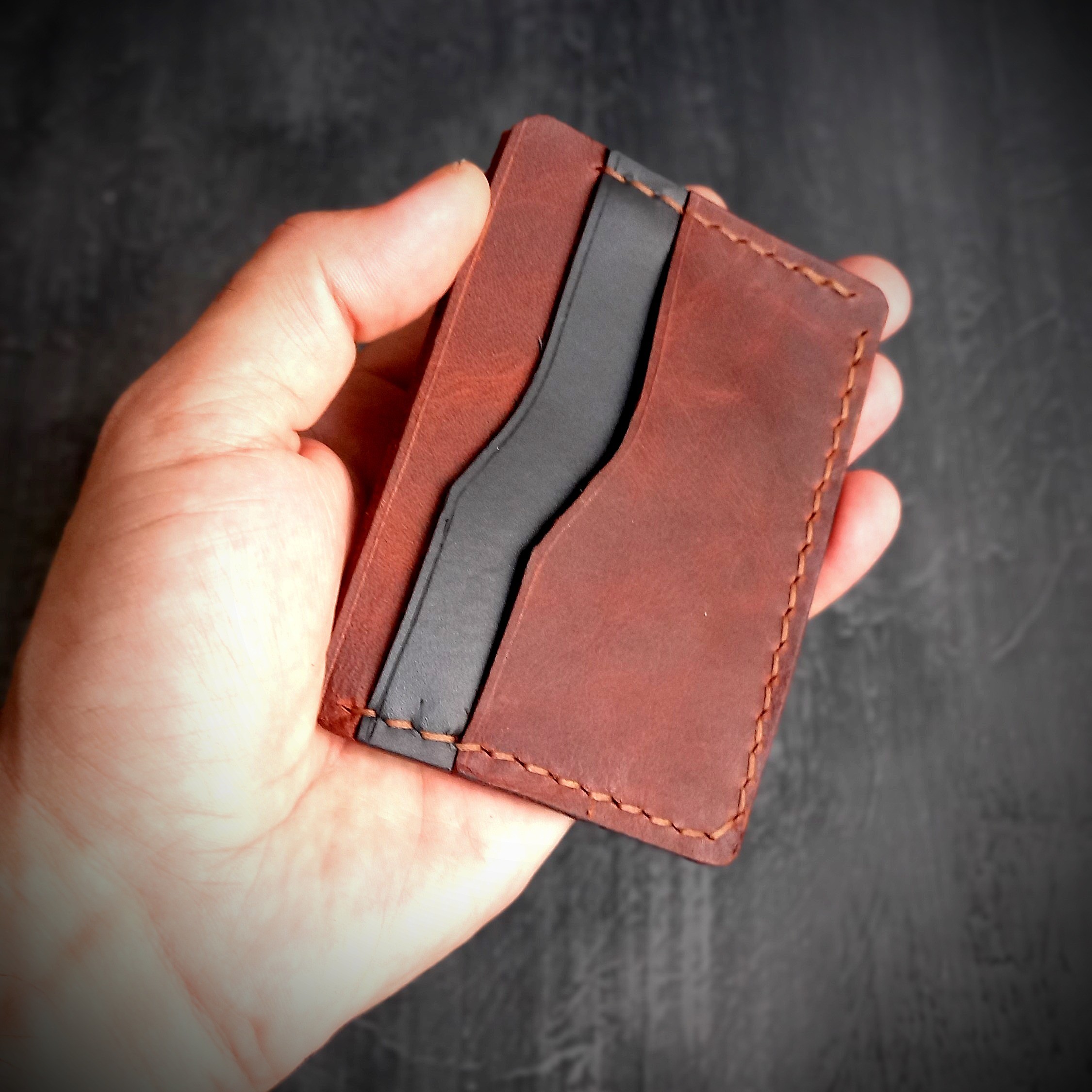 El Yapımı Minimal Kartlık Cüzdan, Hakiki Deri Kartlık Ladik