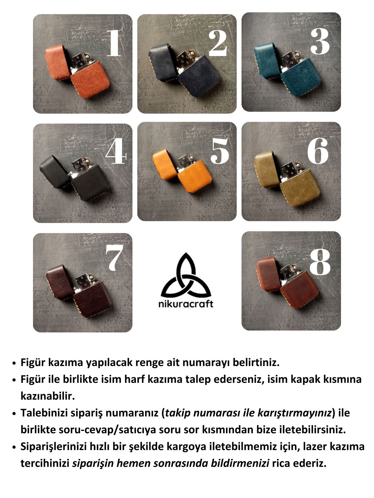 Ayı Desenli Deri Kılıflı Benzinli Çakmak Hakiki Deri Kişiye Özel Çakmak Hakiki Deri Zippo Tarzı Çakmak