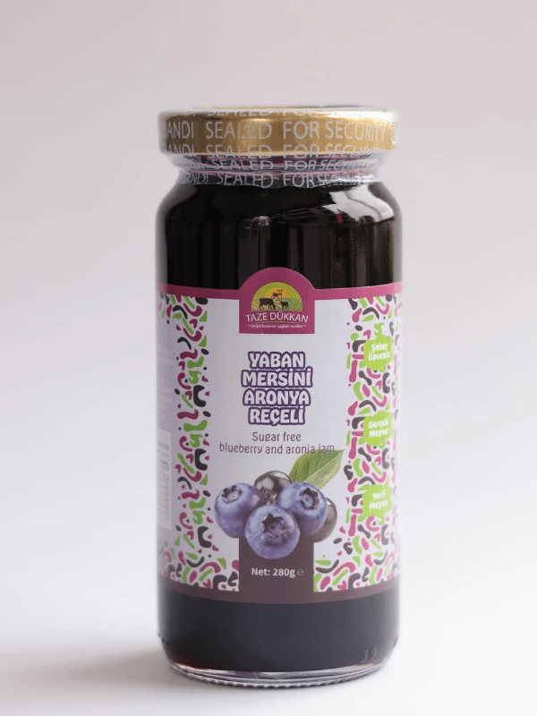 Şeker İlavesiz Yaban Mersini Aronya Reçeli 280 g