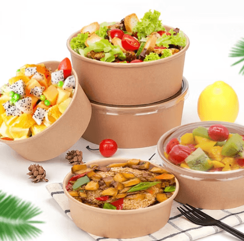 1000 cc Kapaklı Kraft Salata Kasesi 50 Adet