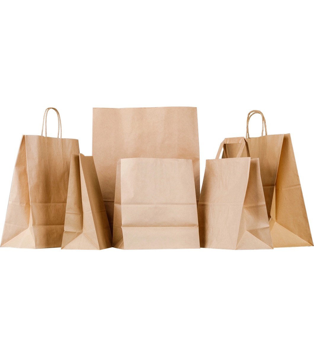 Büküm Saplı Kraft Kağıt Çanta 32x12x41cm