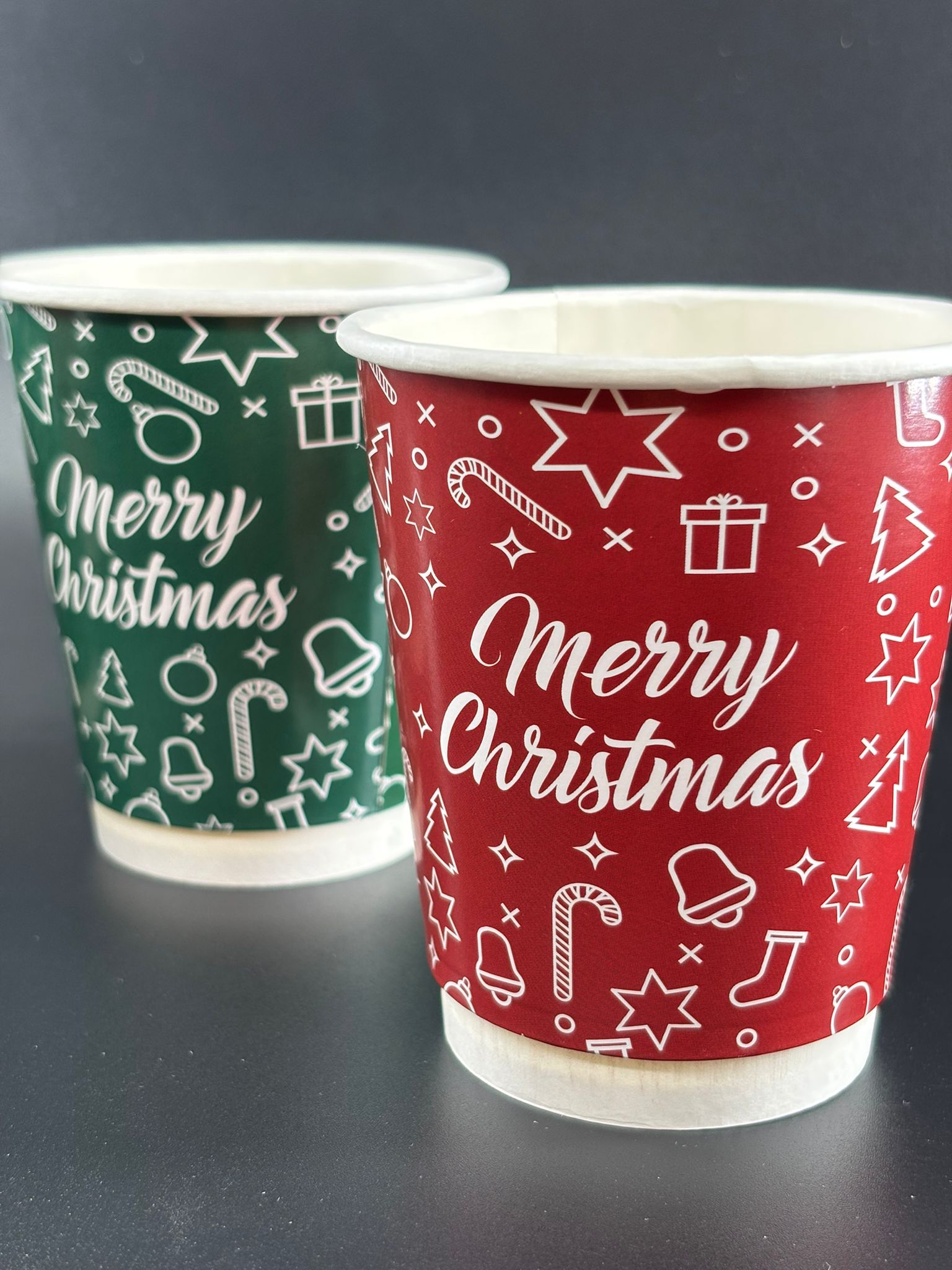 8 oz Yılbaşı Konsept Bardak Kırmızı 5'li Paket