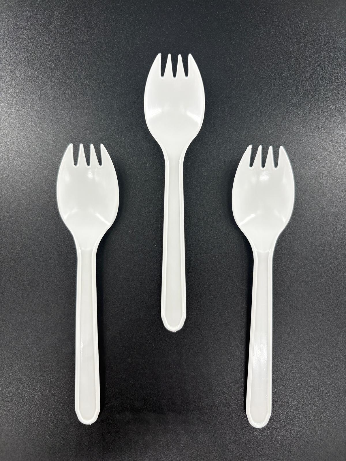  Çatallı Kaşık Beyaz- 100'lü Paket