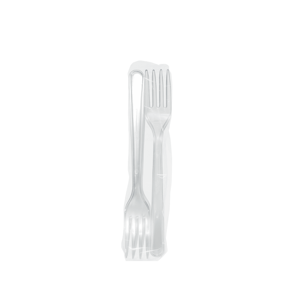 Lüks Plastik Şeffaf Çatal (50'li)