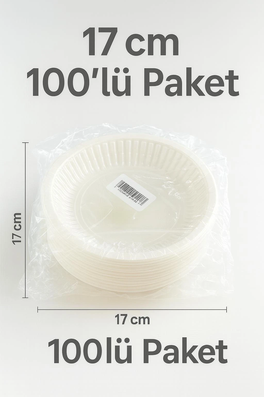 Ekonomik Plastik Tabak 17 cm 100'lü Paket