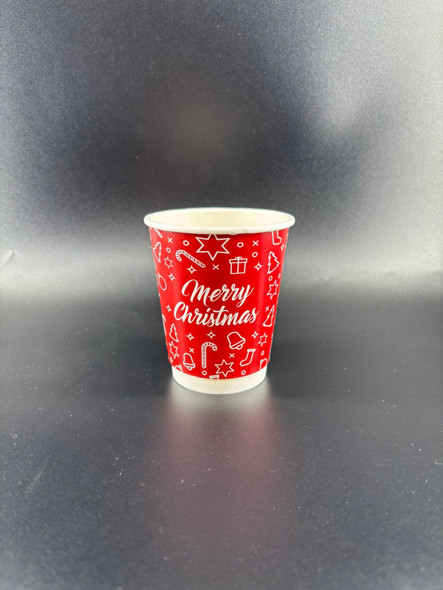 8 oz Yılbaşı Konsept Bardak Kırmızı 5'li Paket