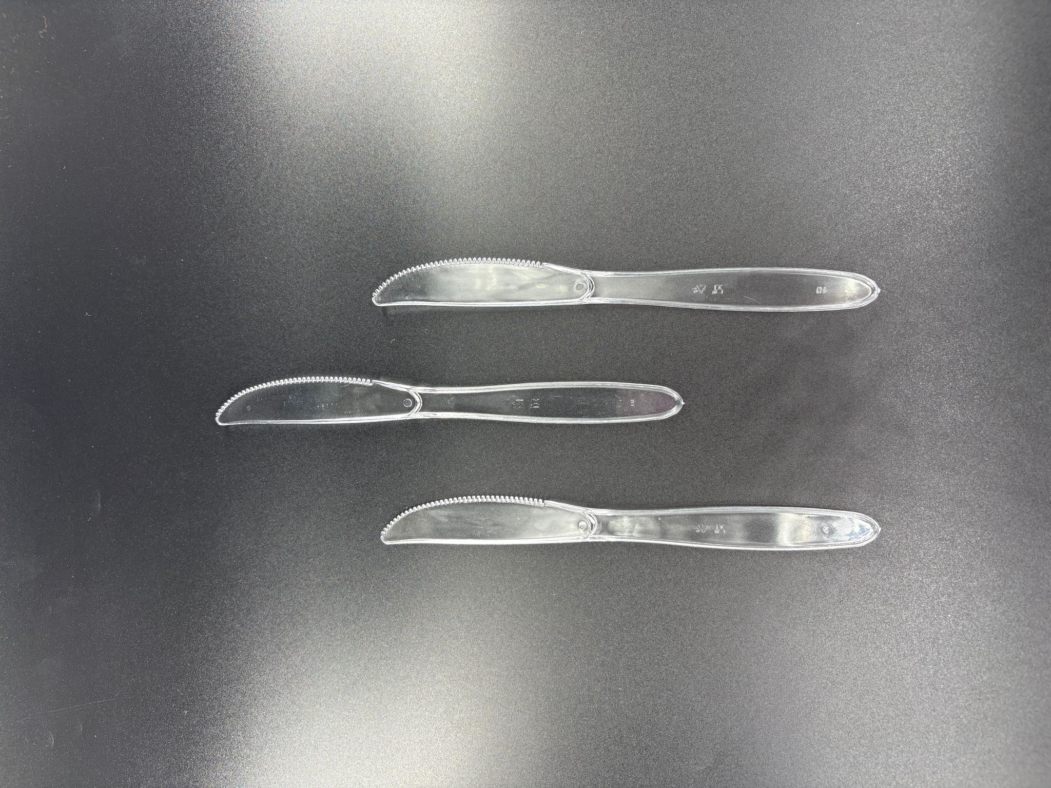  Klasik Lüks Plastik Bıçak Şeffaf 50'li Paket