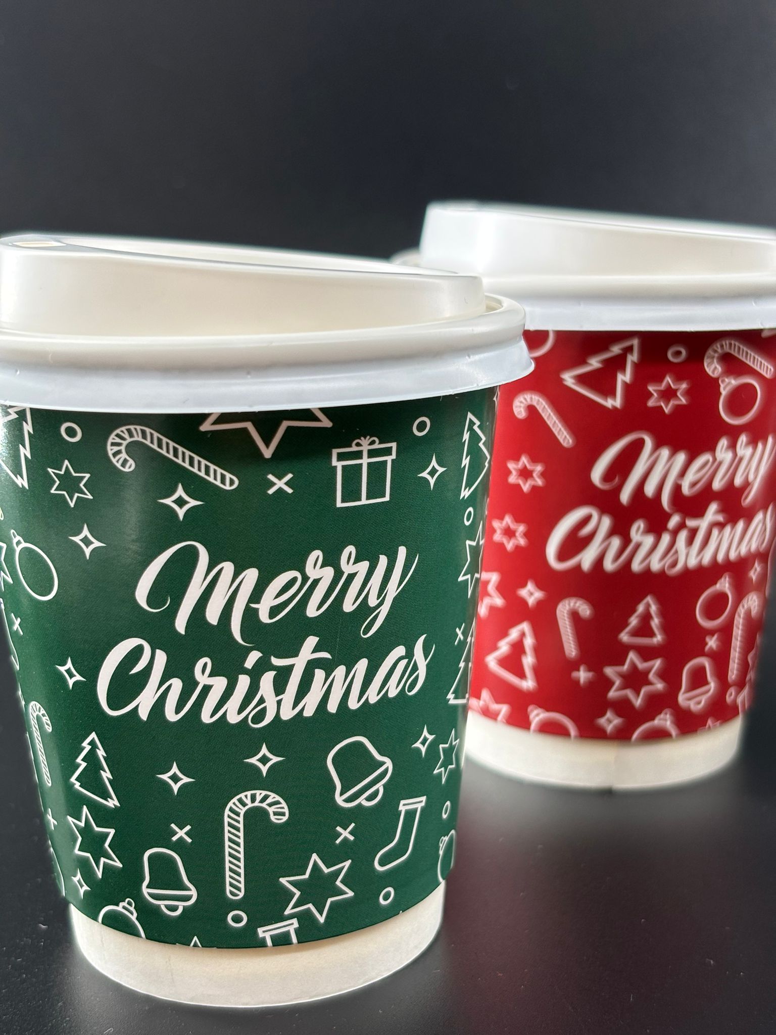 8 oz Yılbaşı Konsept Bardak Yeşil 5'li Paket