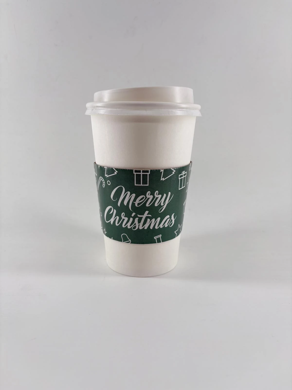  90 ÇAP YILBAŞI TEMALI SLEEVE YEŞİL 10'LU PAKET - KARTON BARDAK TUTACAĞI