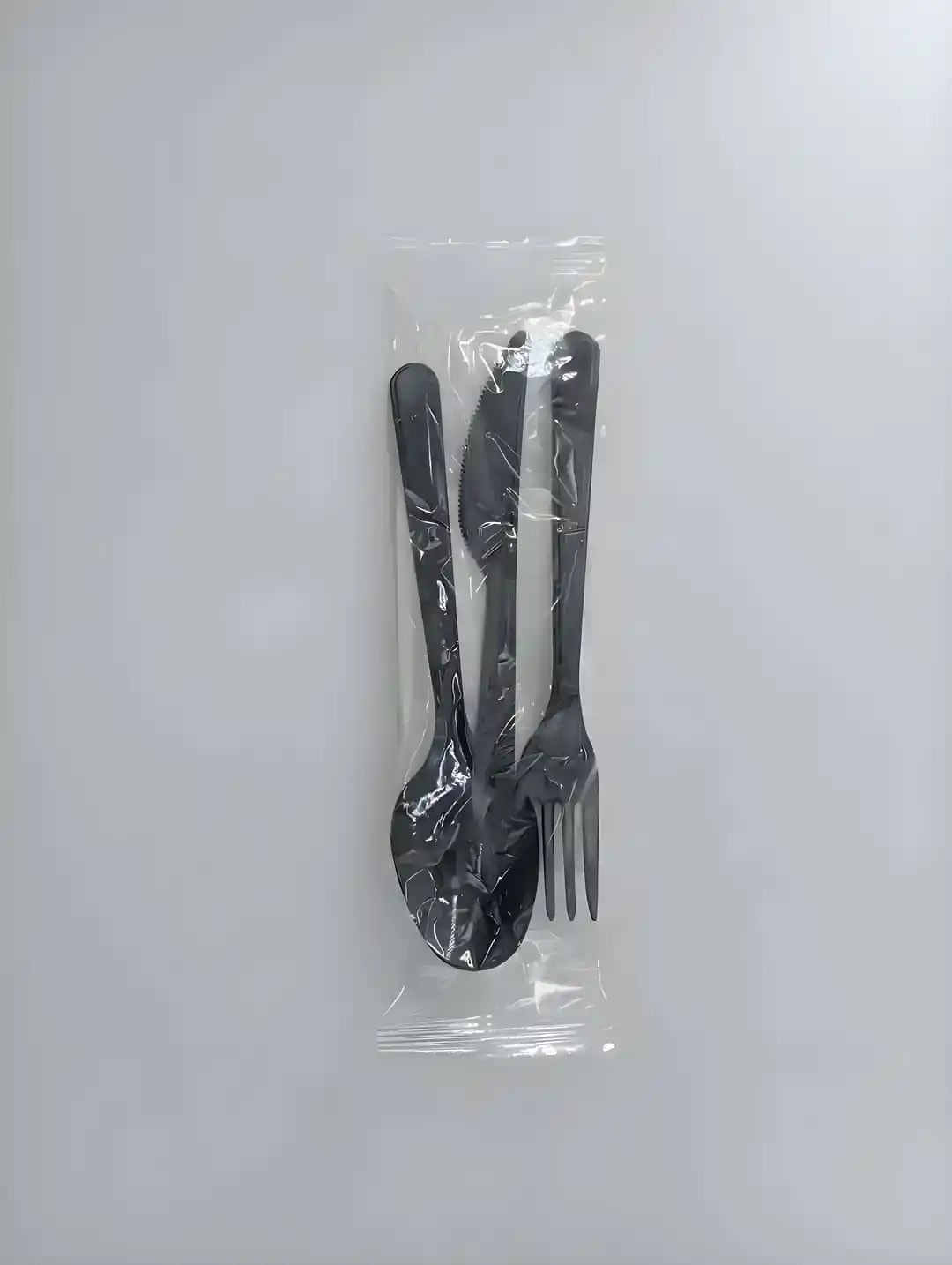  EKO LÜKS 4'LÜ SİYAH SET (KAŞIK,ÇATAL,BIÇAK,PEÇETE) 100 ADET