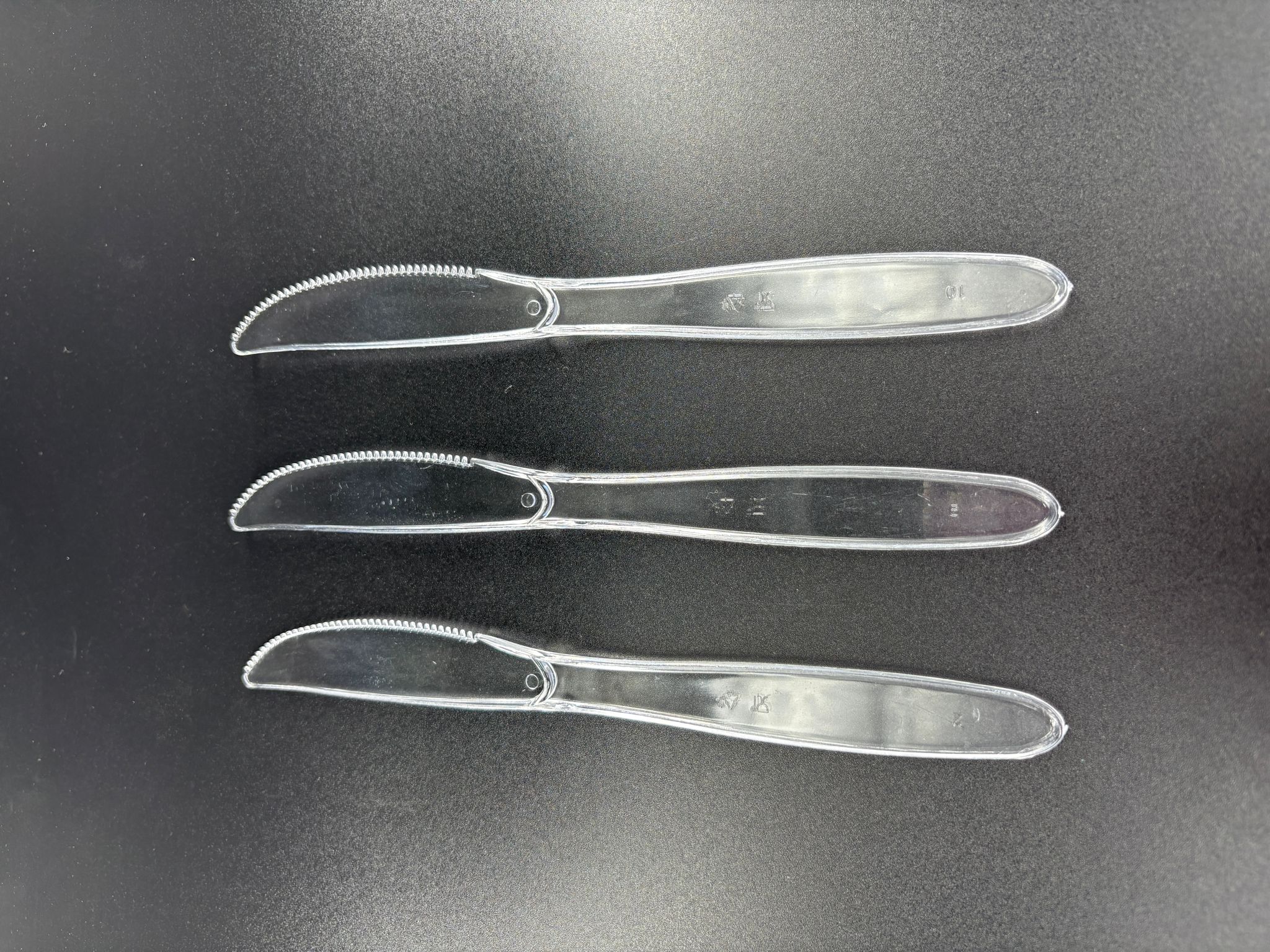  Klasik Lüks Plastik Bıçak Şeffaf 50'li Paket