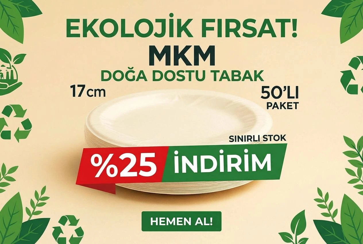 Ekolojik Doğa Dostu Tabak 17cm 50 Adet