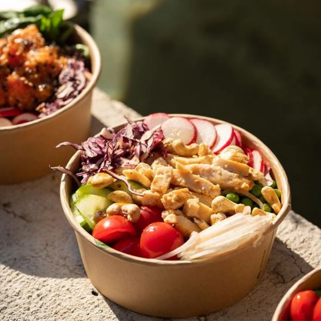 550 cc PP Kapaklı Kraft Salata Kasesi