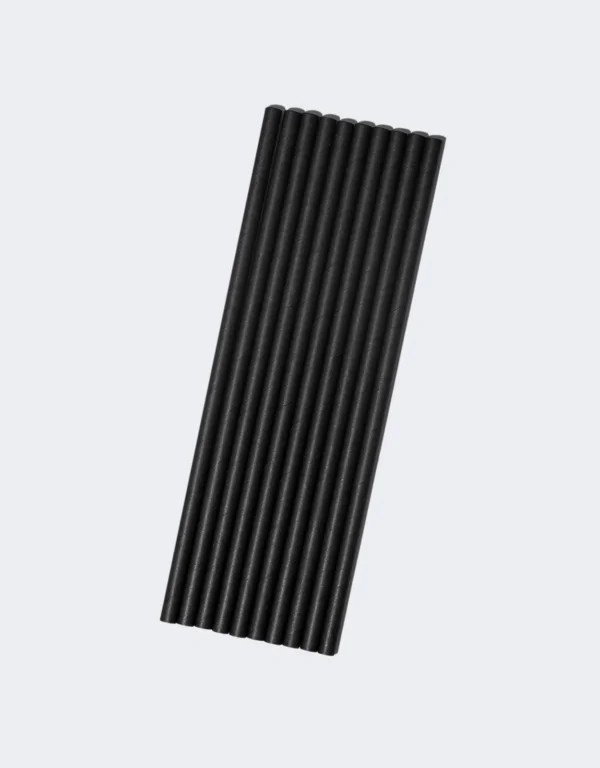 6 MM x 240 MM Kağıt Pipet Siyah