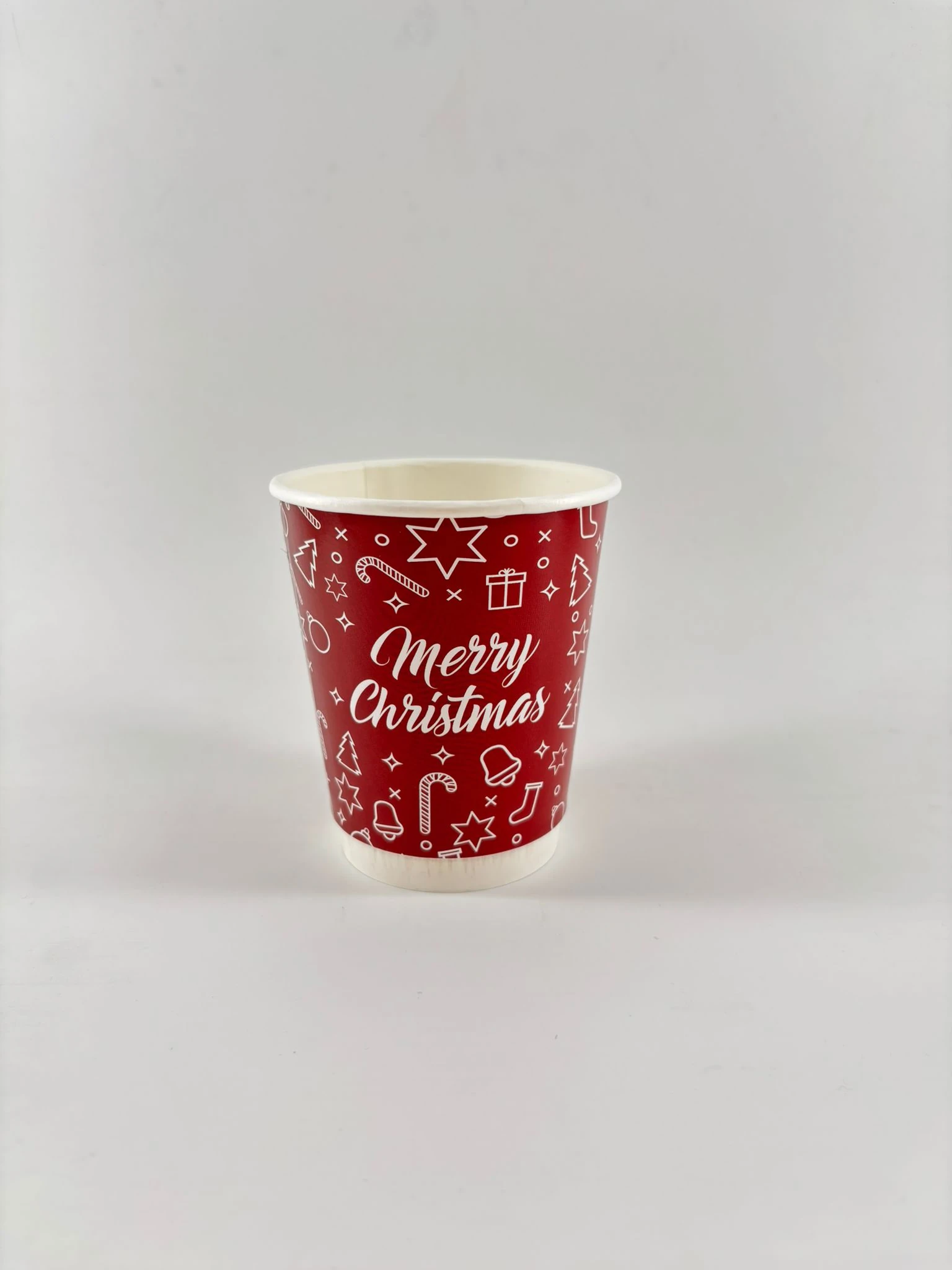 8 oz Yılbaşı Konsept Bardak Kırmızı 5'li Paket