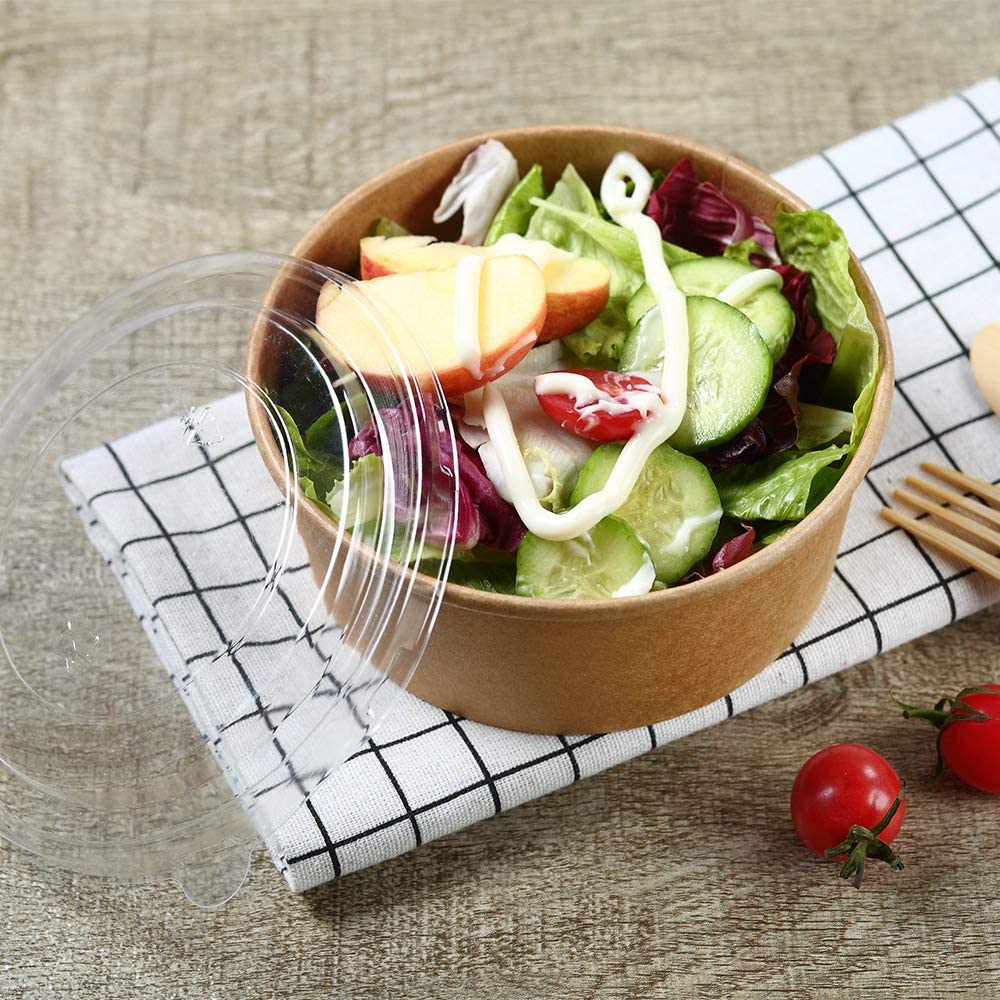 1250 cc Kapaklı Kraft Salata Kasesi 50 Adet
