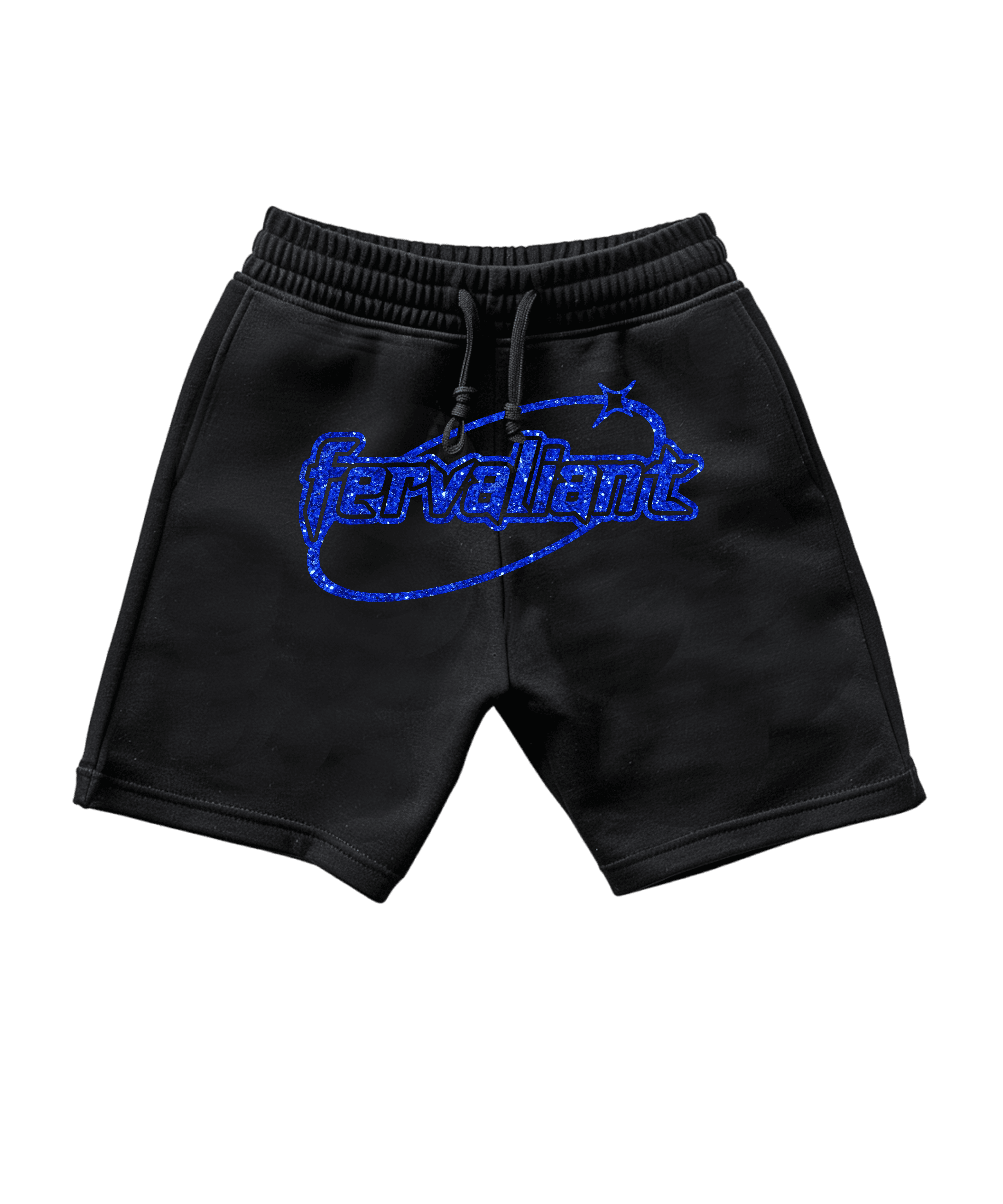  Ellipse Black Blue Glitter Oversize Unisex Short