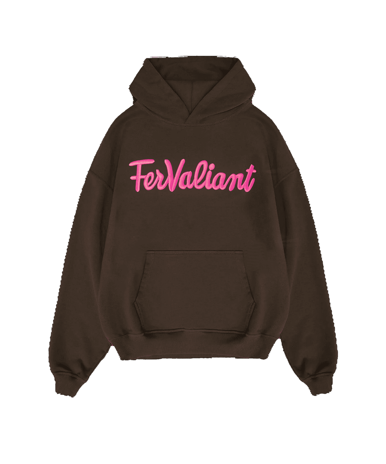  Nakışlı Brown Pink Hoodie