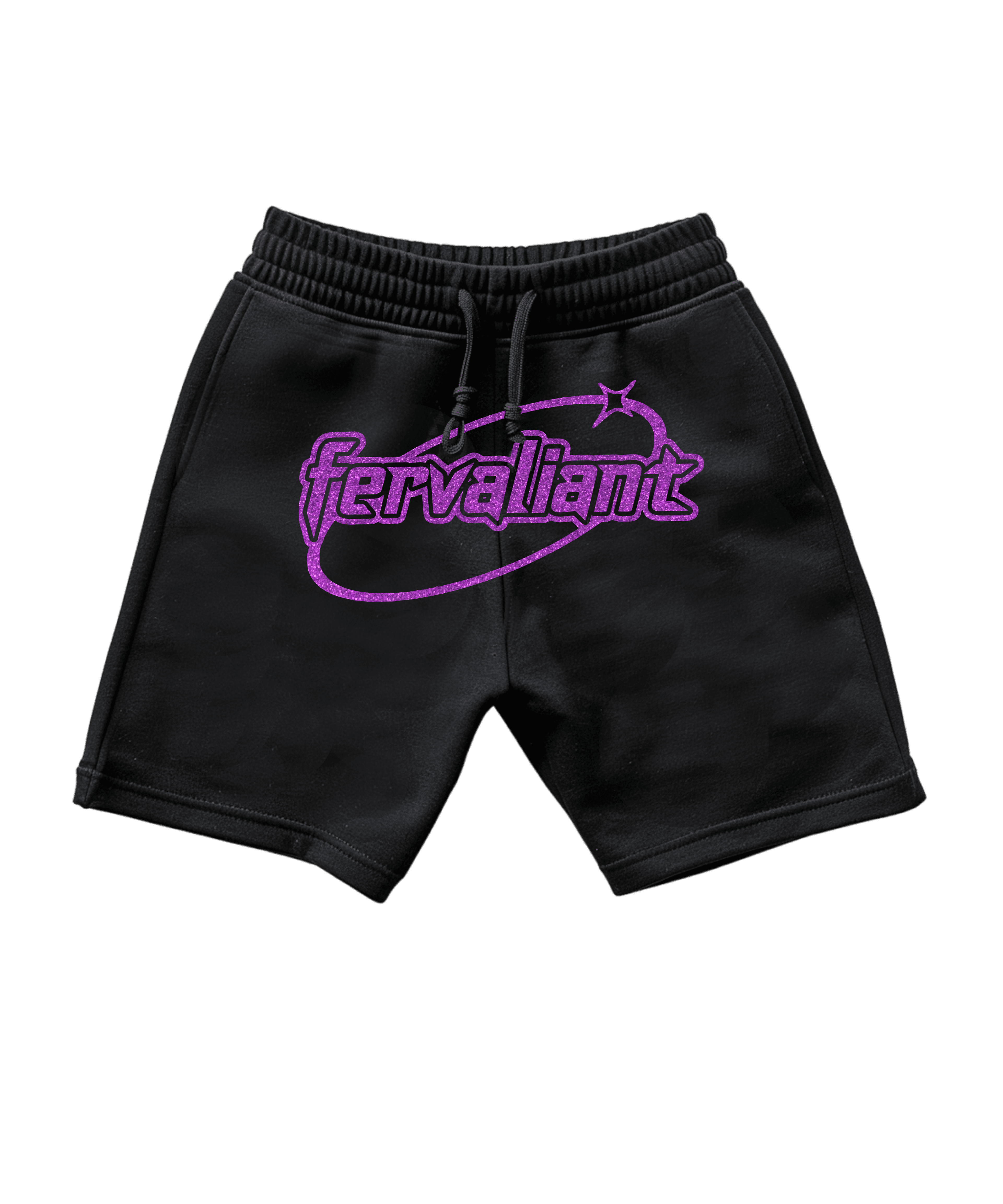  Ellipse Black Purple Glitter Oversize Unisex Short