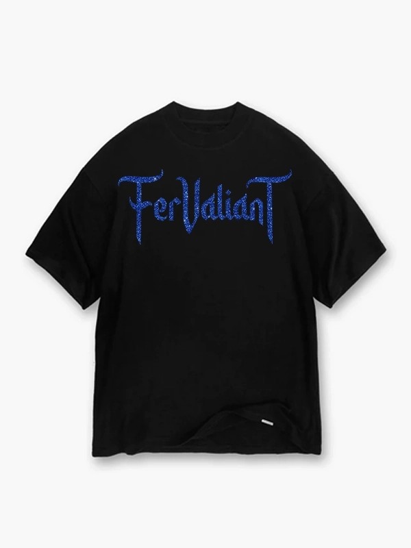 Glitter Navy Black Oversize Unisex Tee