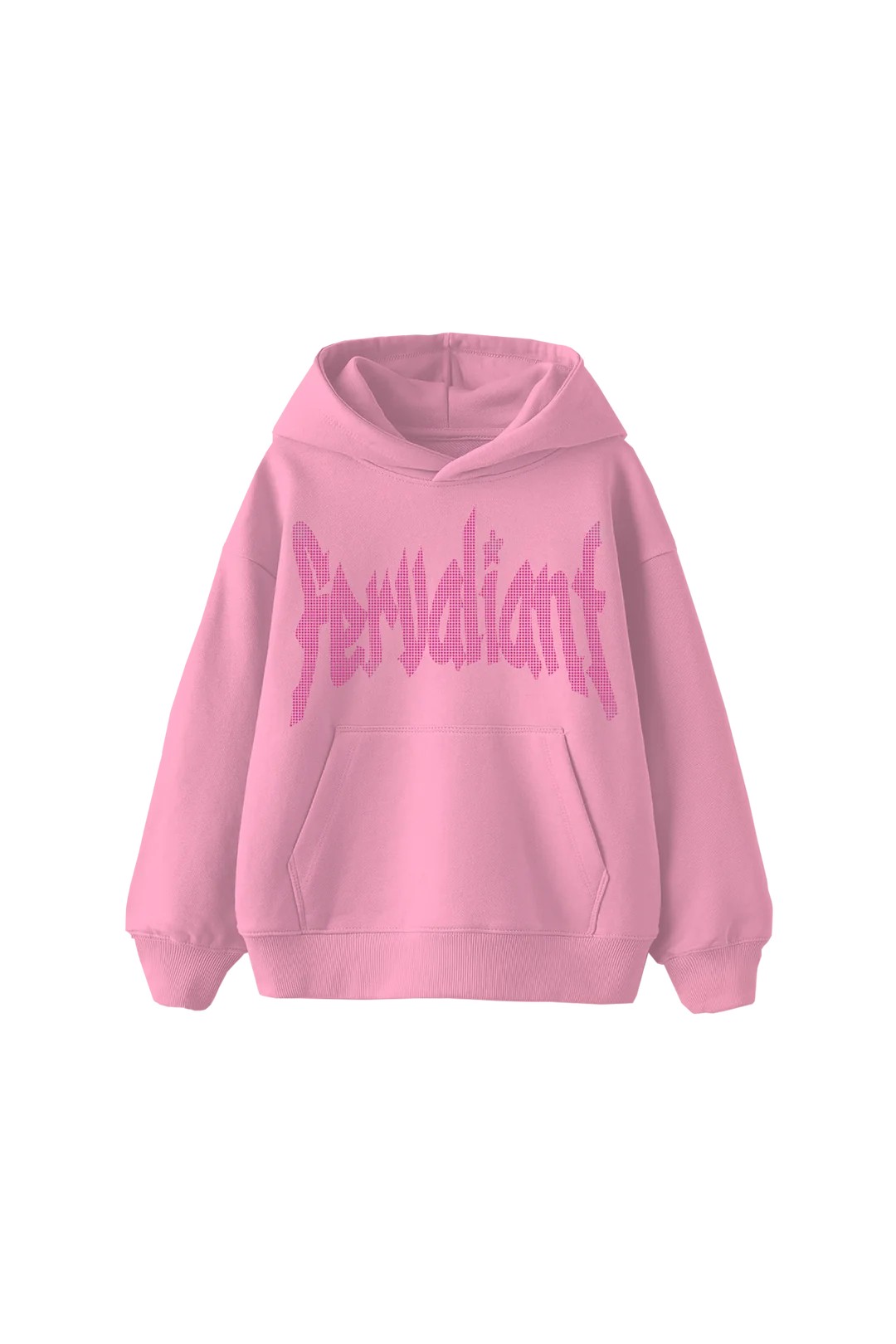 Pink Star Rhinestone Hoodie - Pembe