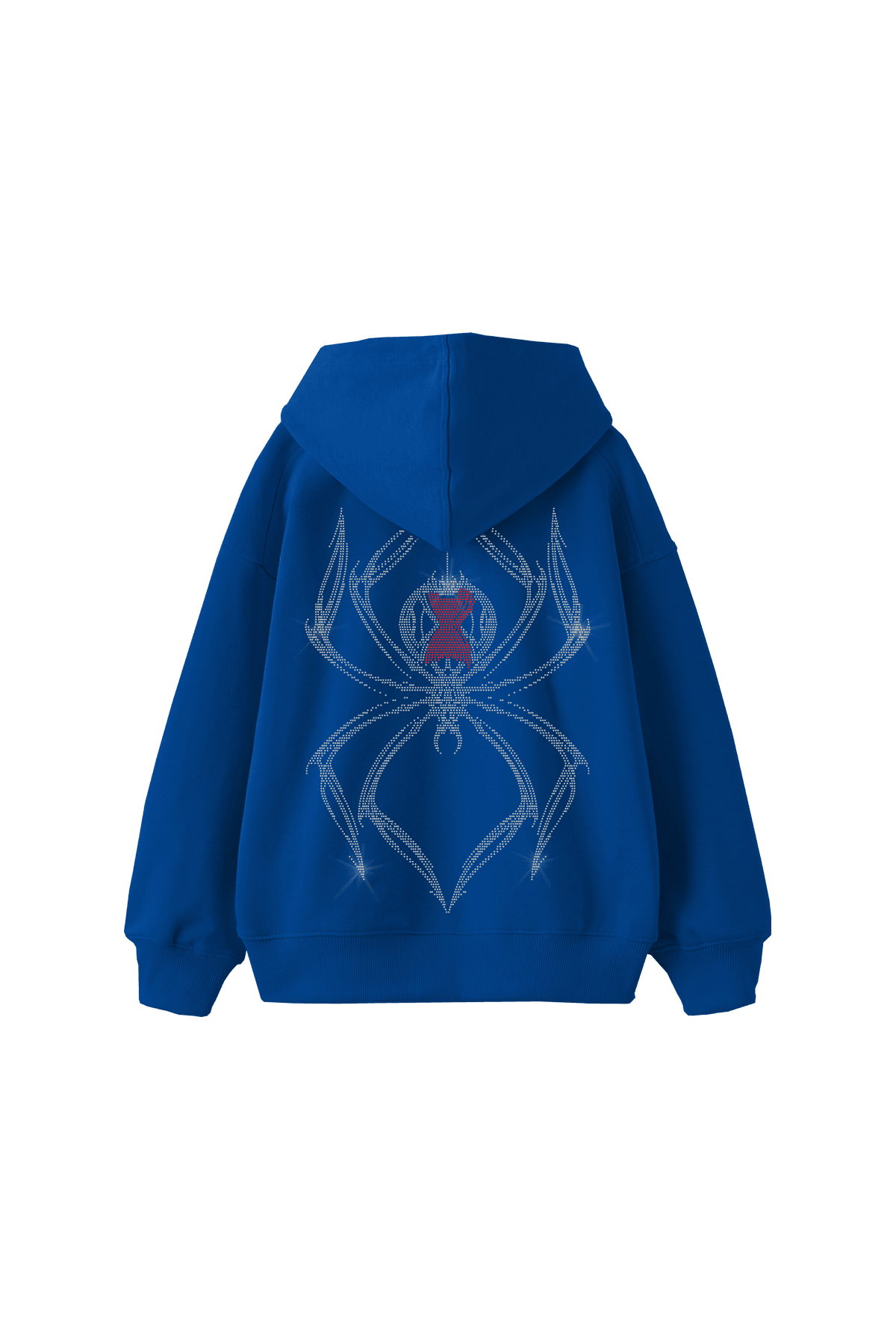  Spider Rhinestone Hoodie - Mavi