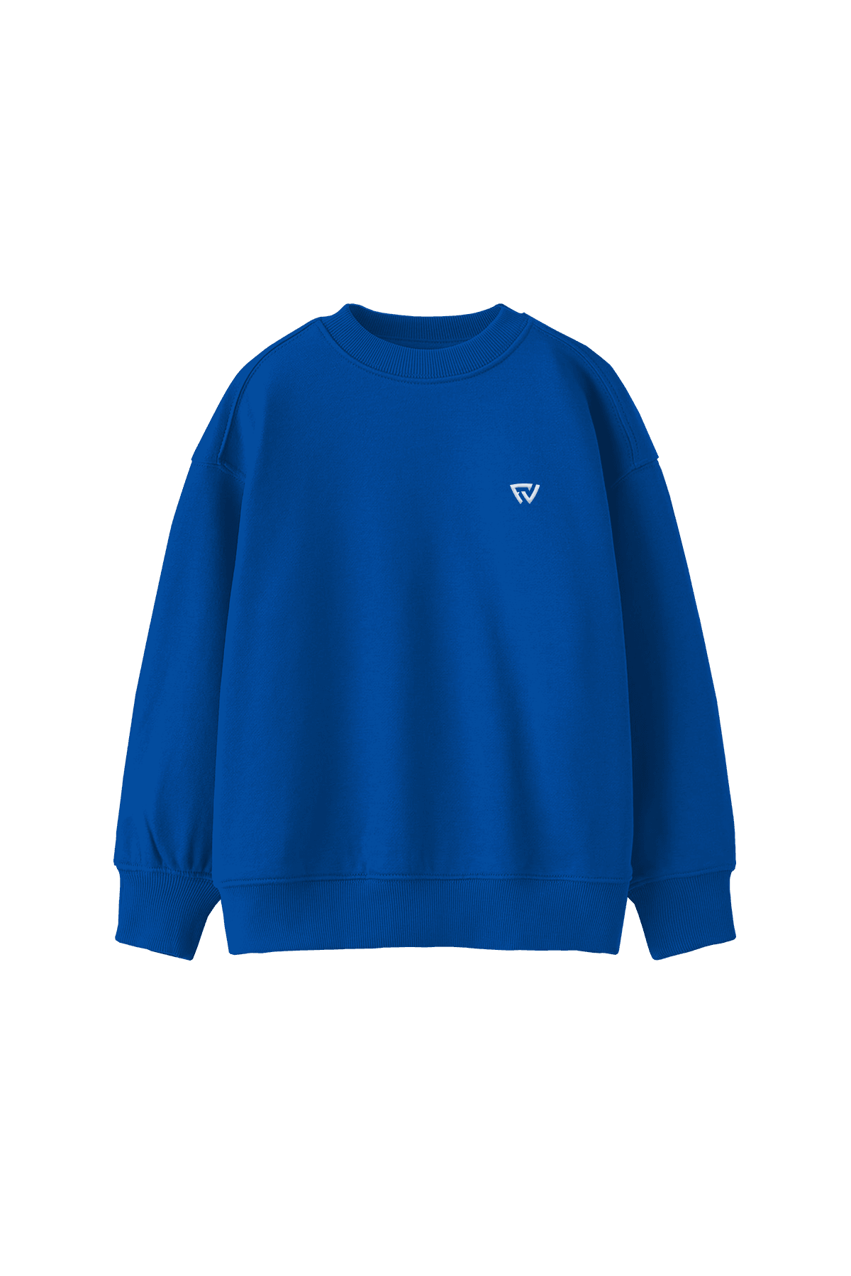 Oversize Basic Bisiklet Yaka Sweatshirt - Mavi