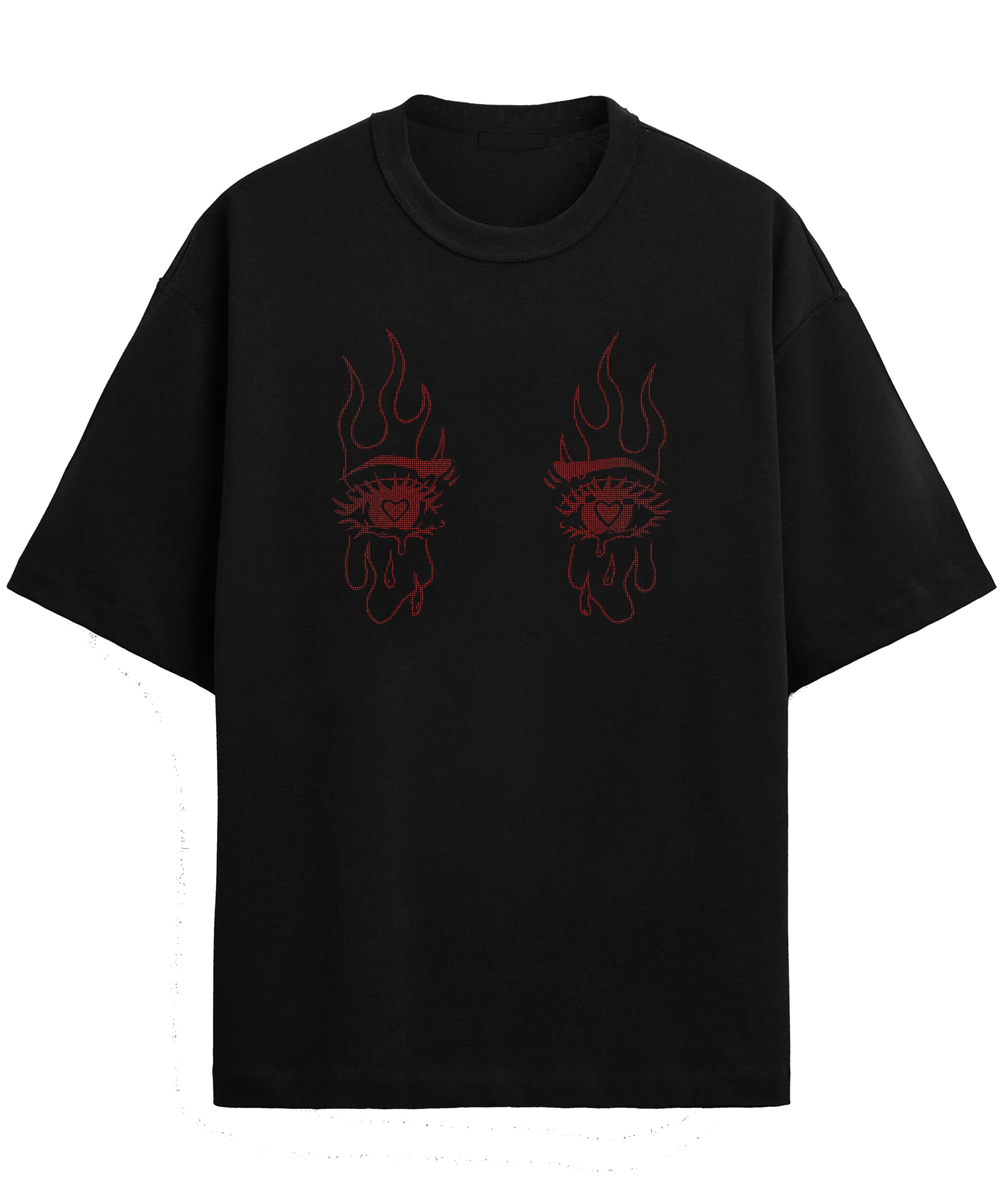 Rhinestone Eye Red oversized t-shirt