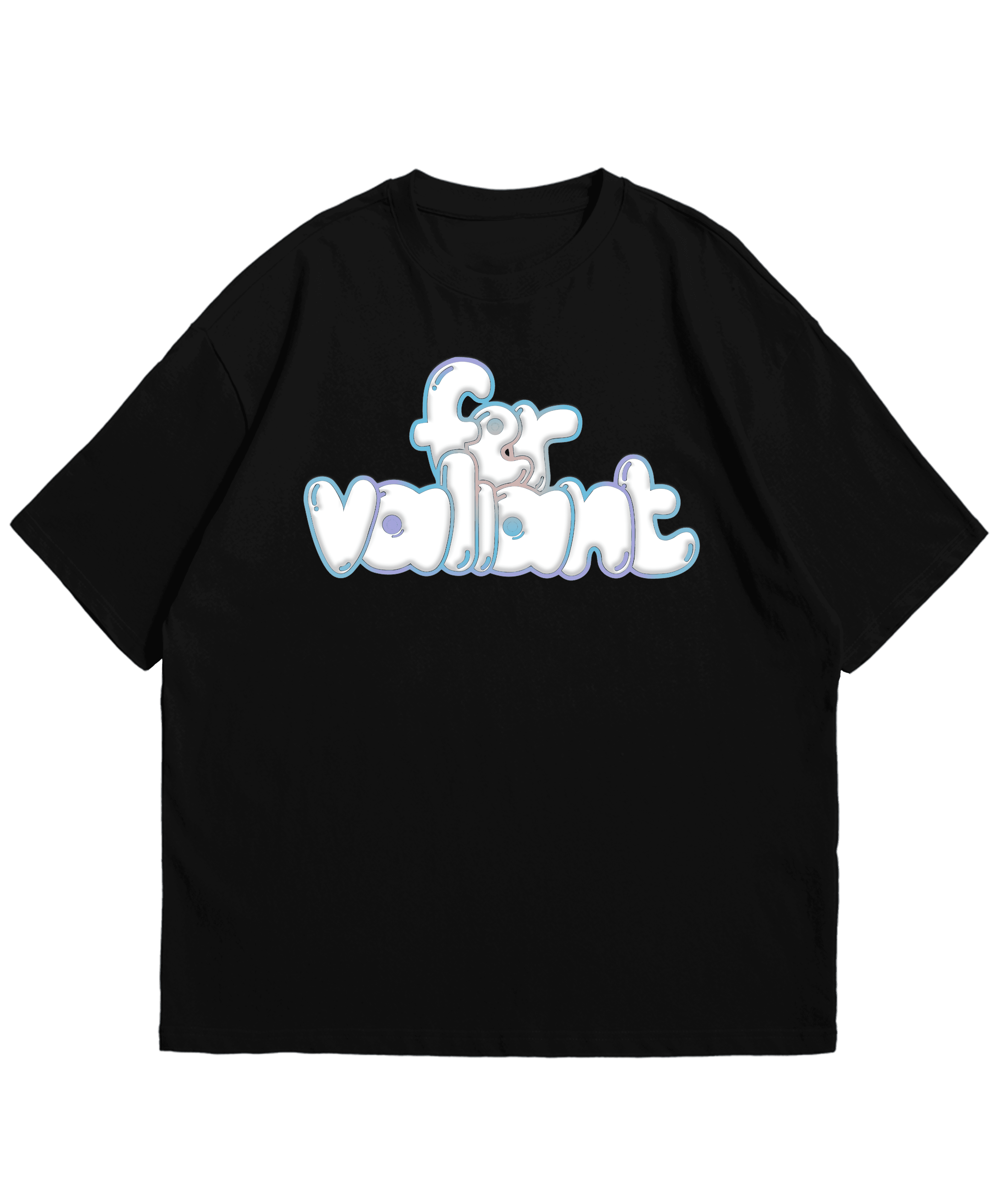 Black Puff Hologram Oversize Unisex Tee