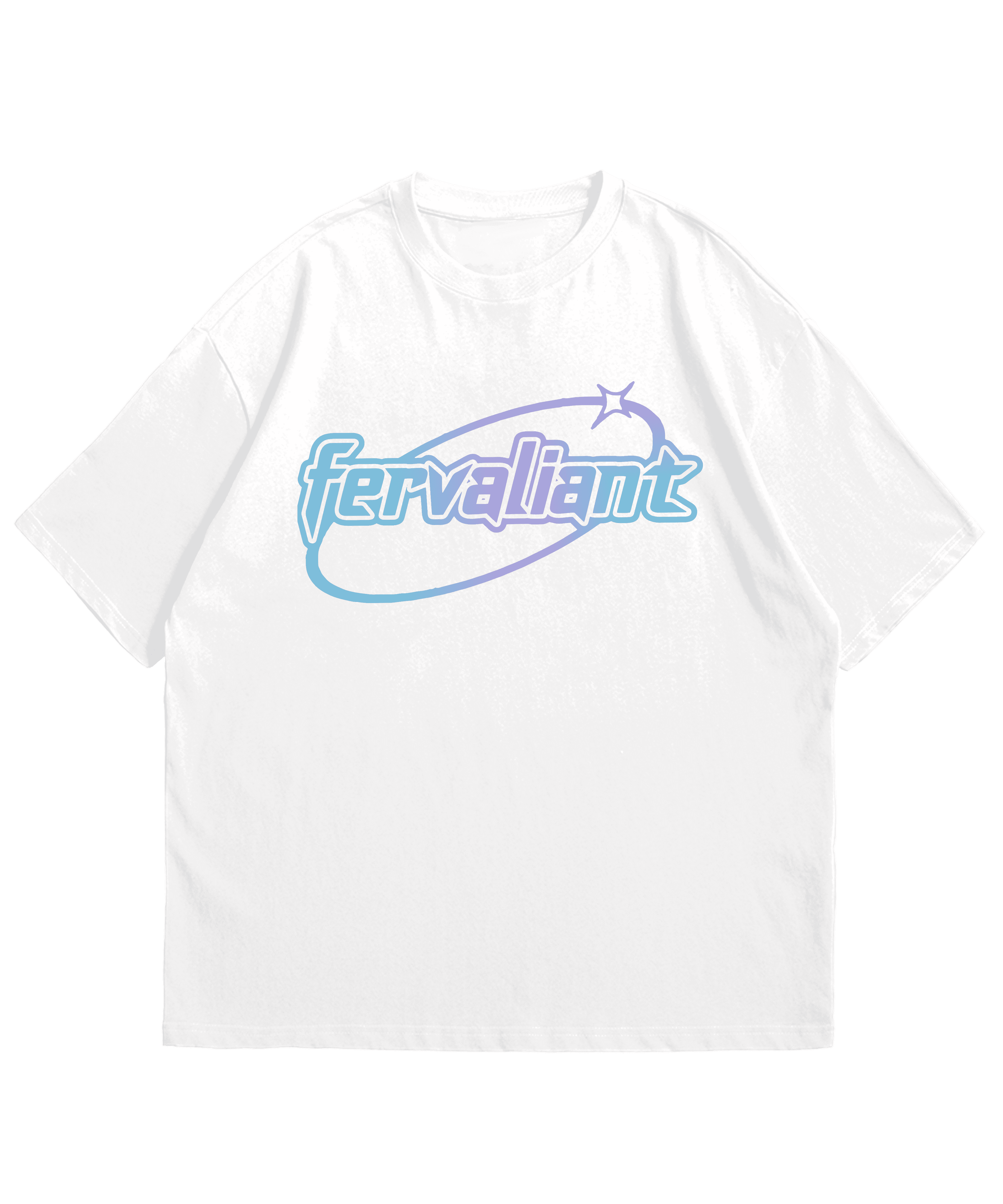 Ellipse White Hologram Oversize Unisex Tee