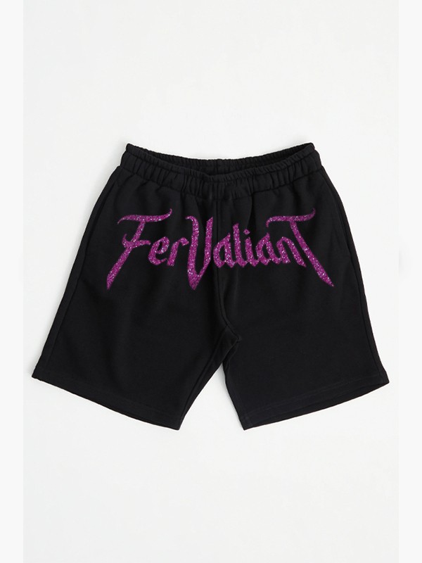 Glitter Purple Black Oversize Unisex Short