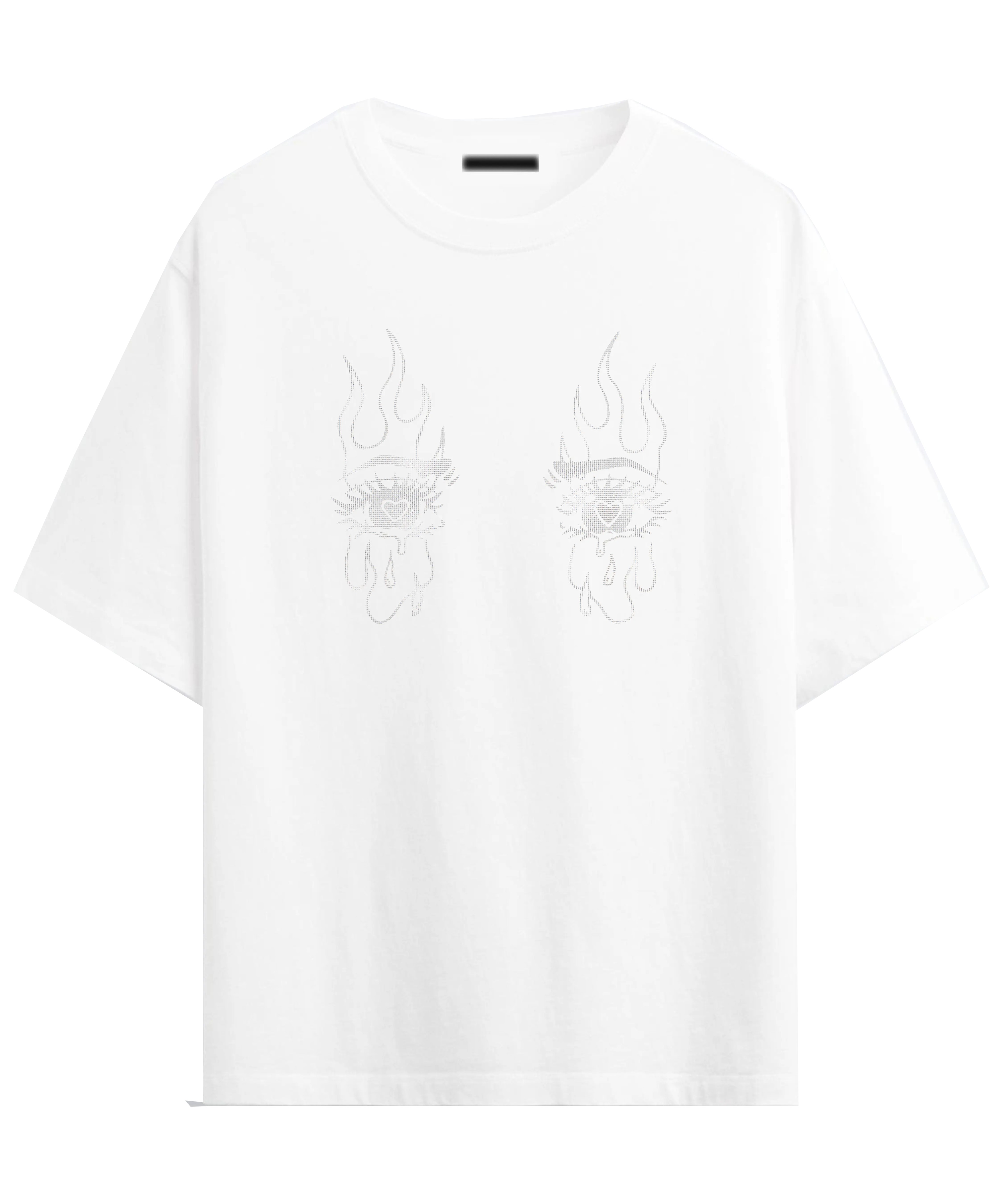 Rhinestone Eye White oversized t-shirt