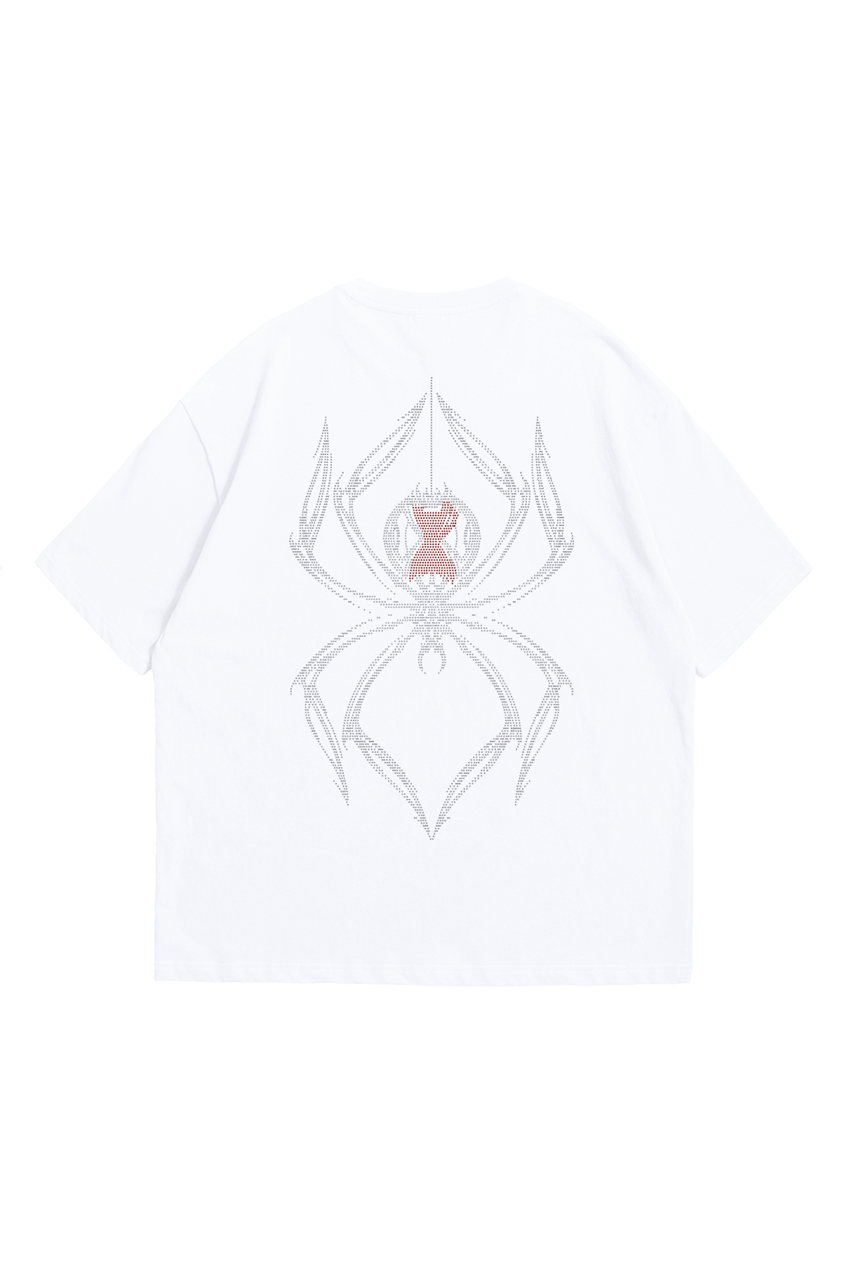 Spider Rhinestone White Unisex Tee