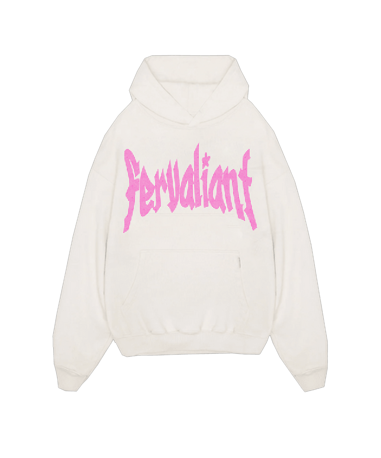 Pink White Star Rhinestone Hoodie