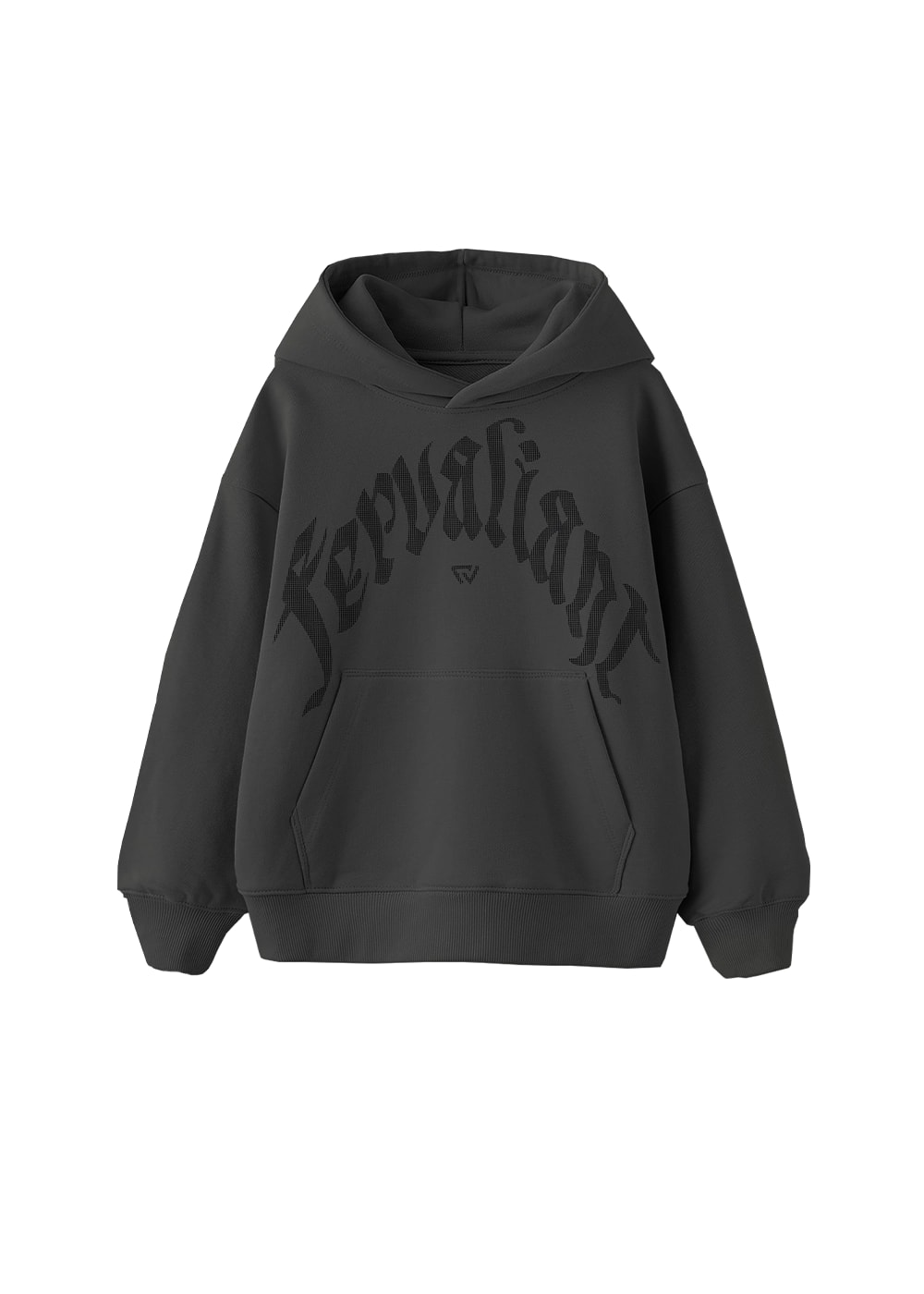  Black Curved Rhinestone Hoodie - Füme