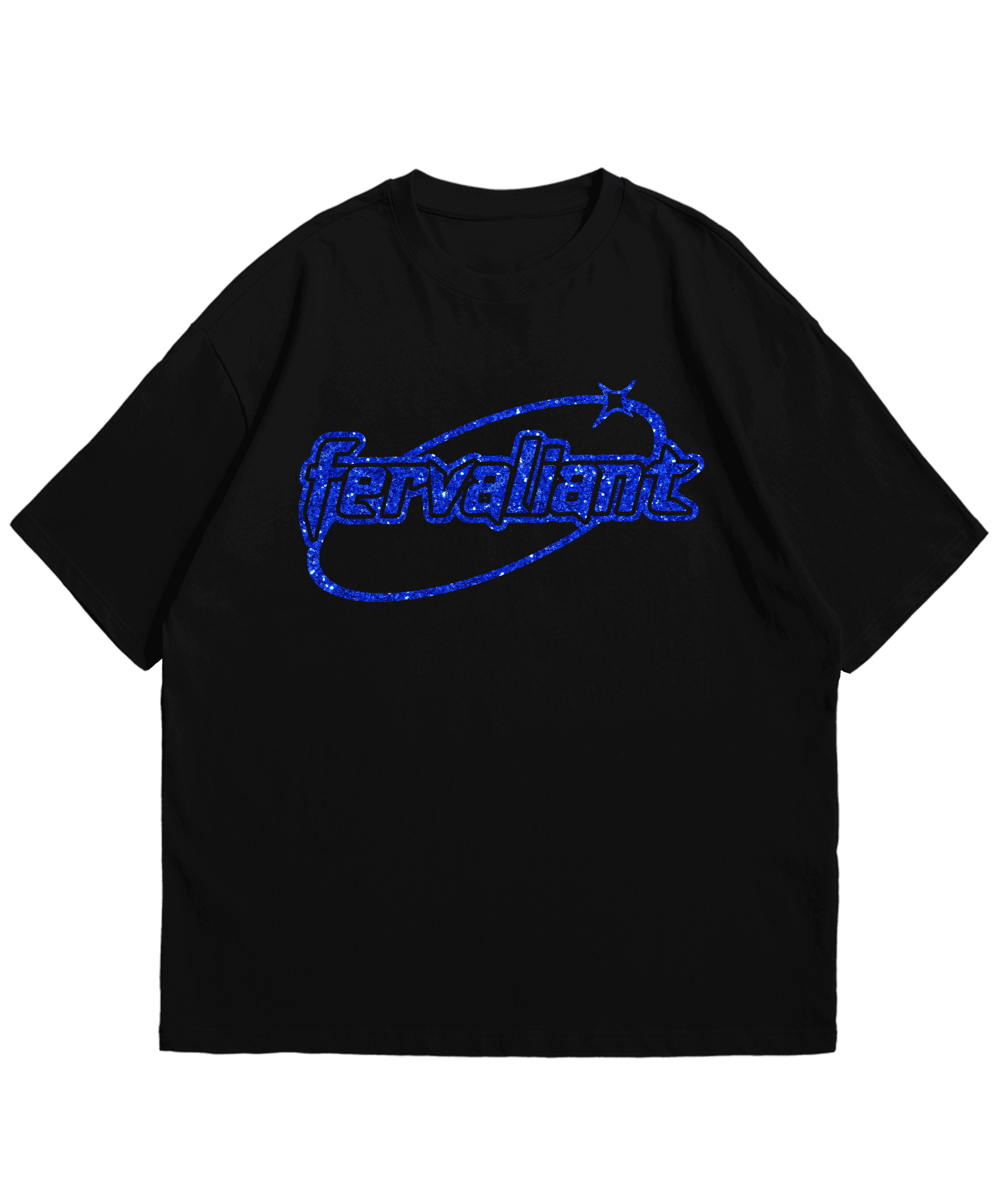  Glitter Ellipse Black Blue Oversize Unisex Tee