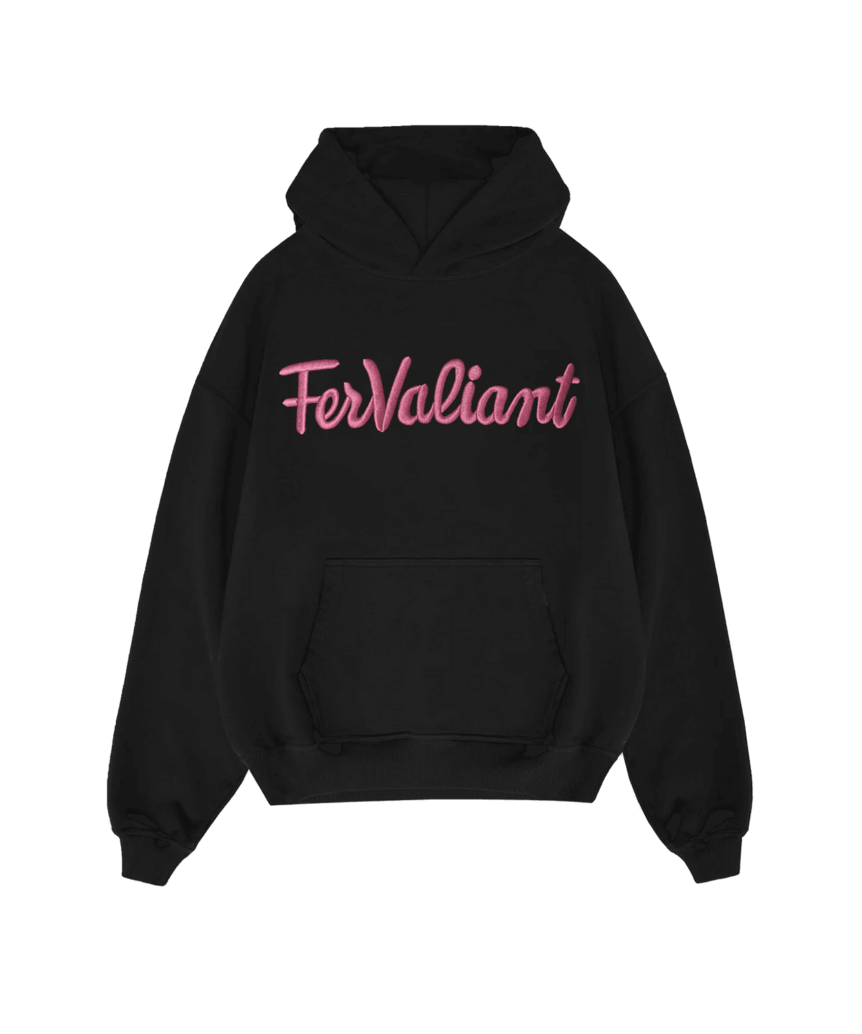 Nakışlı Black Pink Hoodie