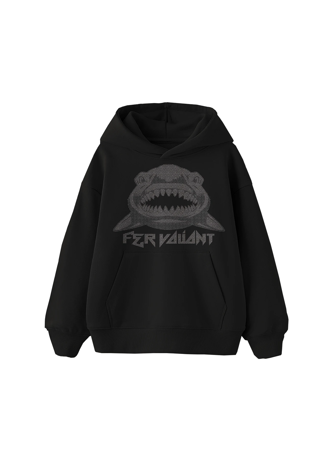 Shark Rhinestone Hoodie - Siyah
